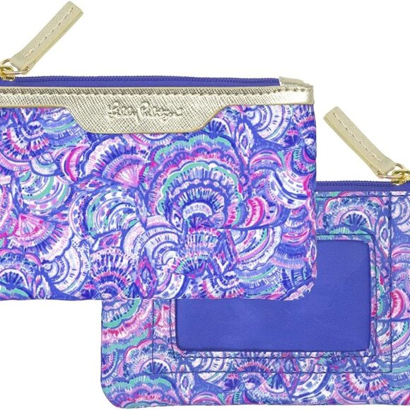 ID Holder Wallet, Blue Keychain Wallet with Zip Close, Cute Card and ID Case for - Picture 1 of 5
